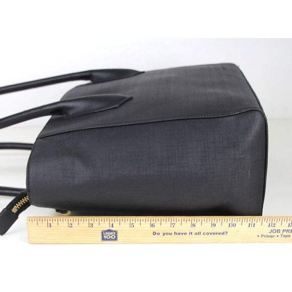 Dagne Dover BLACK COATED LEATHER BUSINESS SHOULDER BAG HANDBAG TOTE HOBO PURSE - Picture 8 of 14